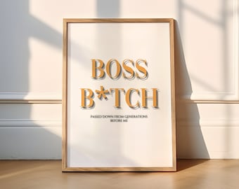 Boss Bitch, Black Art, Black Culture Art, Black Empowerment, Boss Lady, Girl Boss, Typography Print, Printable Wall Art