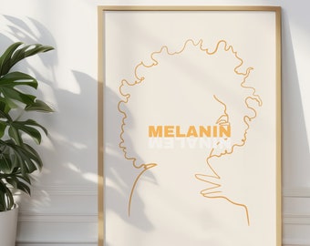 Melanin, Black Woman Art, Black Art, Black Woman Empowerment, Woman Line Art, Minimalist Art, Black Owned