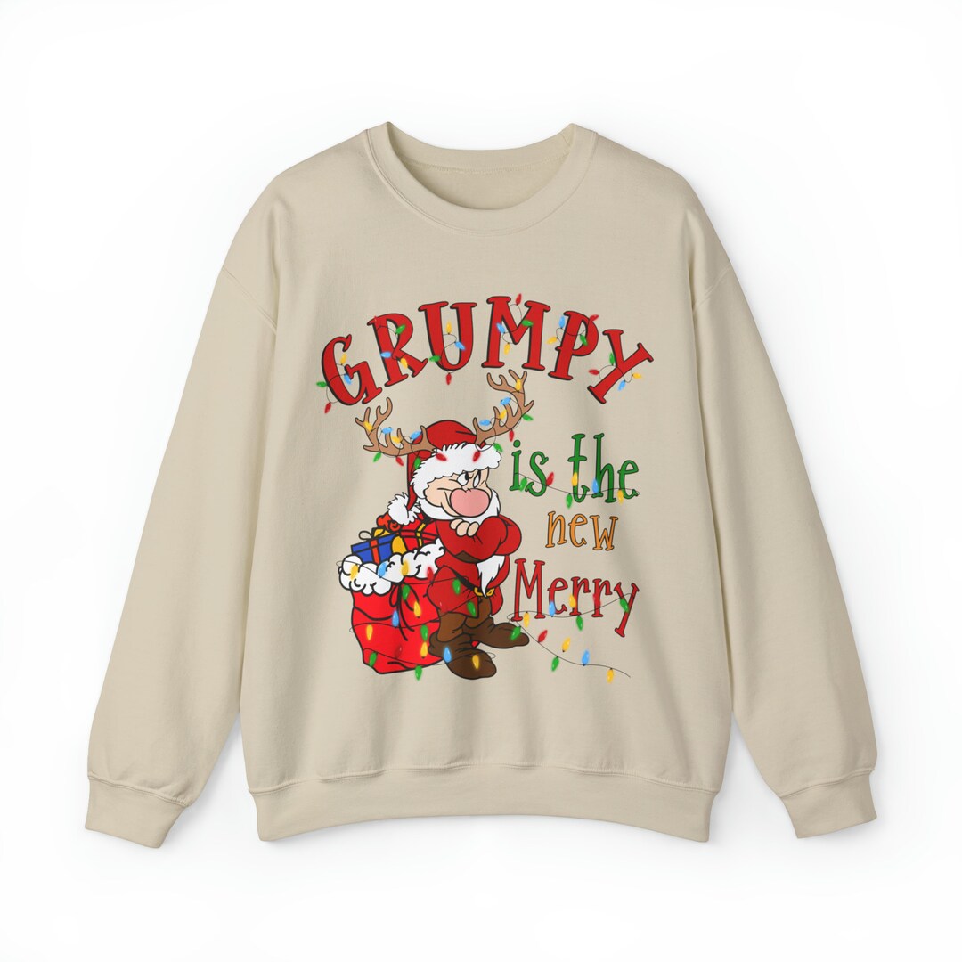 Mens Grumpy is the New Merry Ugly Sweater, Funny Sweatshirt for Ugly ...