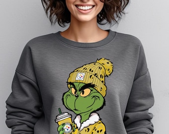 Grinch Football PNG, Digital Download, Graphic Design, Football Fan Art, Christmas Graphic, Instant Download