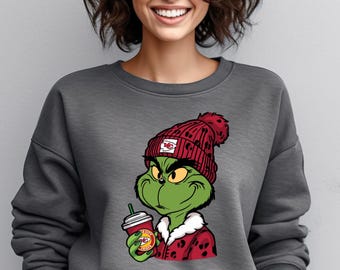 Football Grinch PNG Design, Graphic Design, Football Season Illustration, Hoodie Decoration, Sweatshirt Graphic