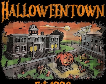 Halloweentown PNG Download, Spooky Clipart, Trick or Treat, Digital Illustration, Halloween Decor, Craft Design