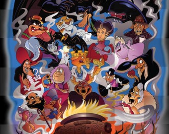 Disney Villains PNG Set for Digital Scrapbooking, Villains Clipart, Digital Art Prints, Instant Download