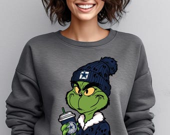 Football Grinch PNG Design, Graphic Design, Football Season Illustration, Hoodie Decoration, Sweatshirt Graphic