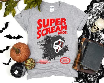 Halloween PNG Graphic Design, Super Scream Bros Design, DIY Print, Halloween Art, Digital Design, Spooky Decor