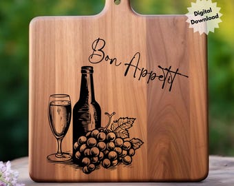 Bon Appetit Charcuterie Board Design – Laser Cut File (Digital Download)