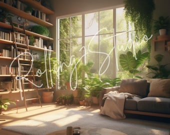 Pflanzenliebhaber Home Office Zoom Hintergrund (Digitaler Download)