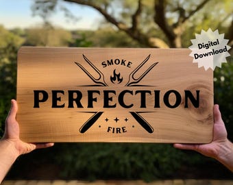 BBQ Cutting Board SVG, Grill Master Design (Digital File)