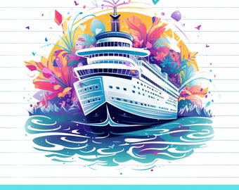 Cruise Ship PNG: Vacation Shirt Sublimation Design (Digital Download)