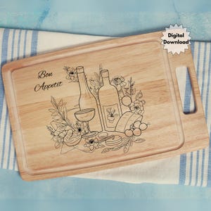 Charcuterie digital download, Laser Engraving Serving Board, DIY engraving kitchen foodie gift laser engraving your own custom cutting board