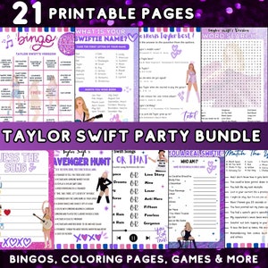 Taylo Swiftie Party Games, Taylor Party Game Bundle, T Swift Party, Kid Party Games, Kid Birthday Games Bundle,Eras Tour, Party Decor.