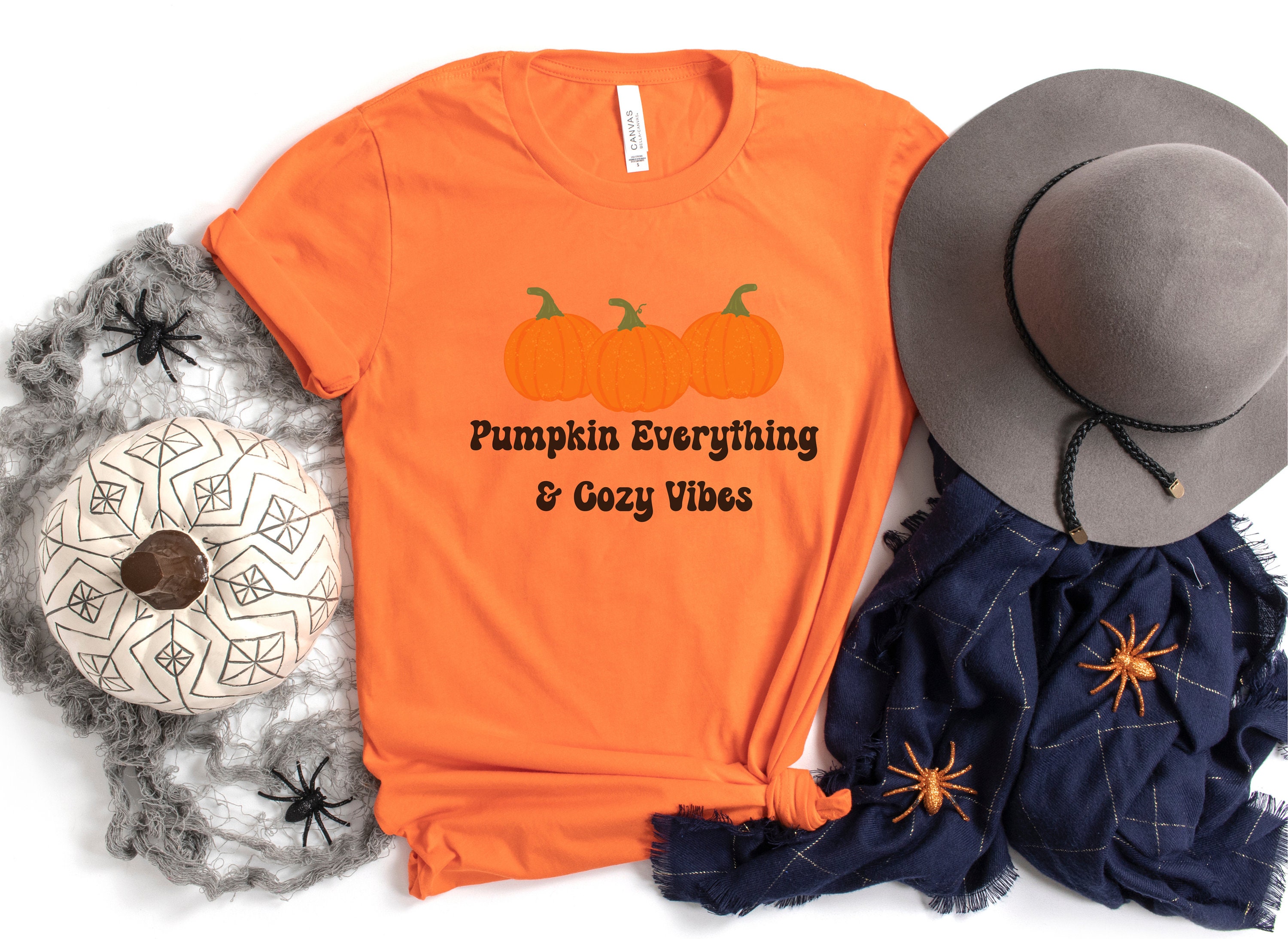 Discover Pumpkin Fall Shirt, Fall Shirt for Women Halloween Shirt, Flannel Pumpkin Patch Fall Shirt, Cute Autumn Tee, Spooky Shirt, Spooky VibesShirt