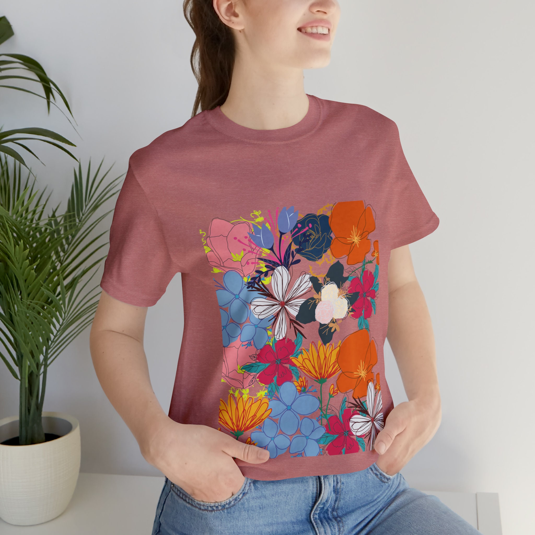 Natural As I Am Flower Lady - Short-Sleeve Unisex T-Shirt Black / M