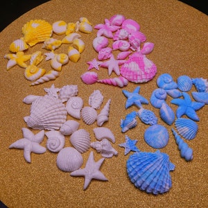 Conchiglie fondenti, Conchiglie della Sirenetta, Topper per torta sotto il mare, Conchiglie di gomma, Matrimonio a tema spiaggia
