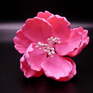 Peonía rosa pequeña, peonía fondant rosa, flor de peonía para pastel, topper de pastel de peonía de pasta de goma, flores de azúcar de boda