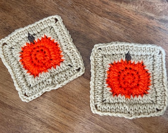 Pumpkin Granny Square Crochet Pattern | PDF Instant Download Tutorial | Beginner Friendly