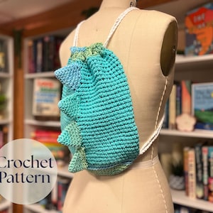 Dinosaur Backpack Crochet Pattern | Dino Cinch Bag (PDF)