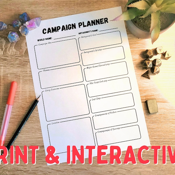 Dnd Campaign Planner Etsy Dnd Campaign Planner Etsy