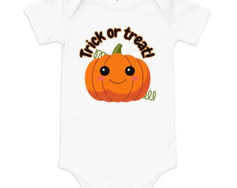Trick or Treat Halloween Pumpkin Baby Onesie