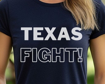 Texas Fight!! White Text- Unisex Jersey Short Sleeve Tee