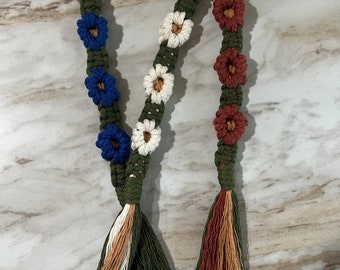 Portachiavi margherita/fiore macramè