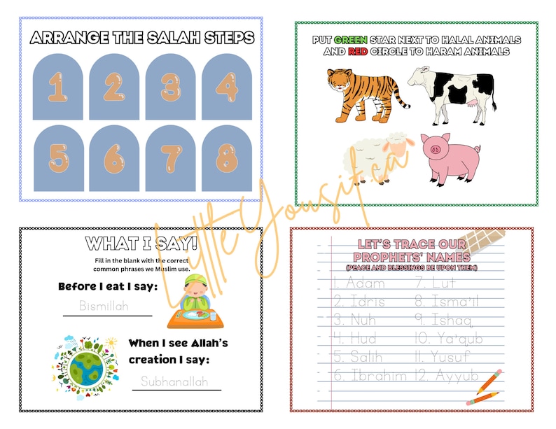 PDF Download: Islamic Kids Activity Busy Books Printable Template ...