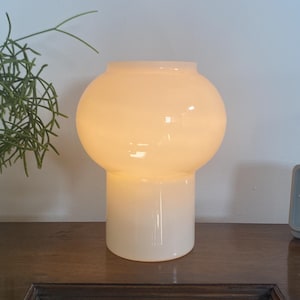 70s Atlas Lamp, White Opaline Glass, Habitat