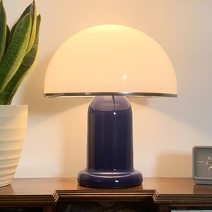 Habitat-paddenstoellamp uit de jaren 70 in blauw