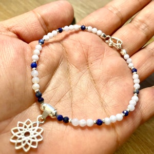 Antistress Bracelet, Holistic Bracelet, Gifts for her, Holistic Jewerly,Blue Lace Agate Bracelet, Lapis Lazuli Bracelet,950 Silver Bracelet