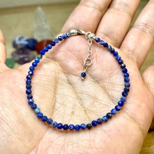 Lapiz Lazuli Bracelet, Holistic Bracelet, Gifts for her, Holistic Jewerly, 950 Silver Bracelet