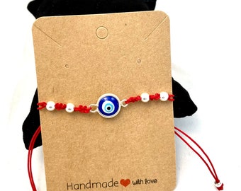 String Silver Evil Eye Bracelet