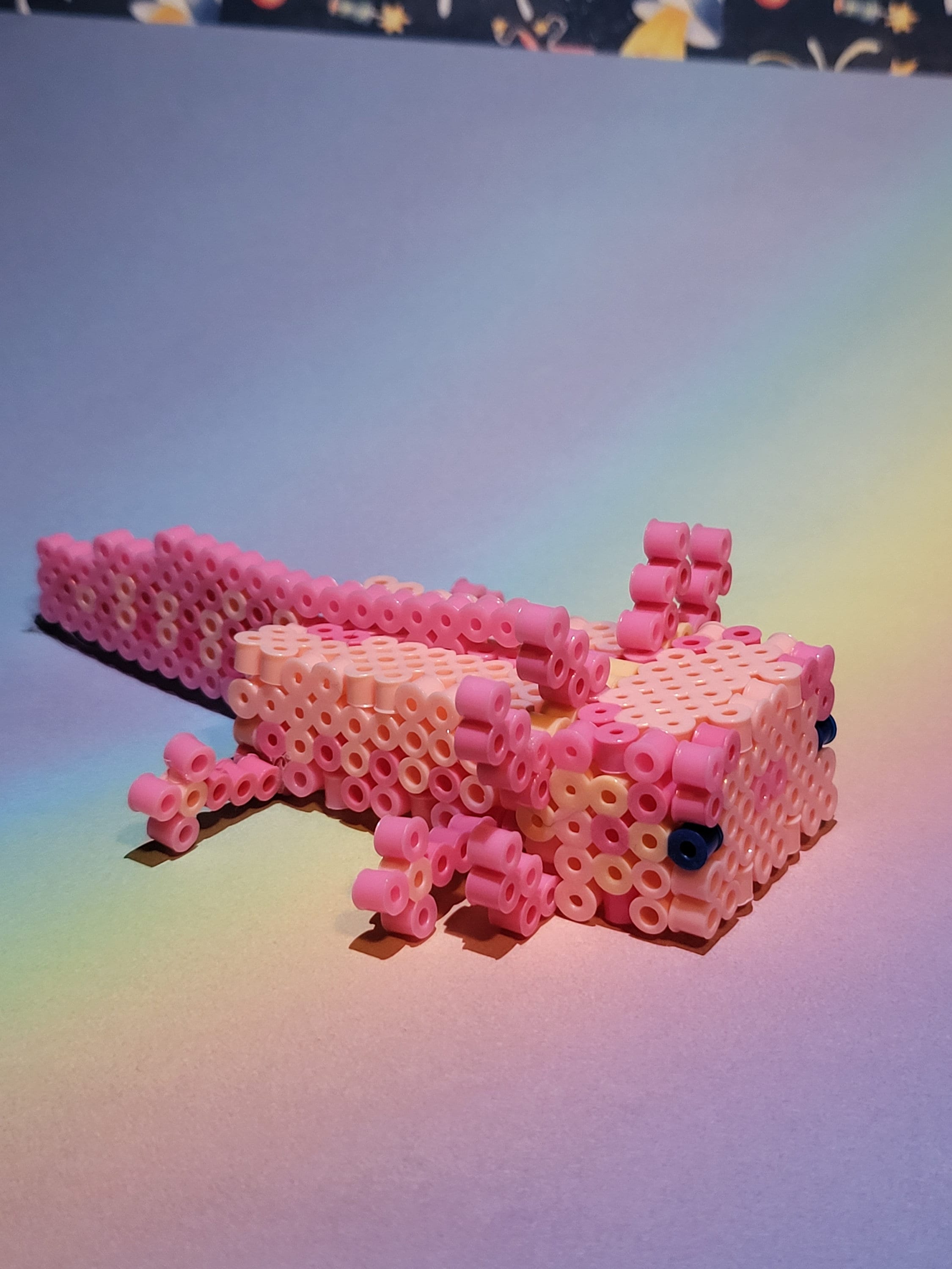 Axolotl Cuteness Perler Beads 3D 