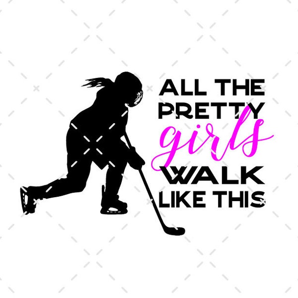 Ice Hockey, Girls, Decal