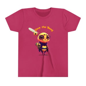 Save the Bees, smile Sweet | Little Girl Fantasy T-Shirts majestic insect mother nature Trainers Unisex Youth Short Sleeve Tee