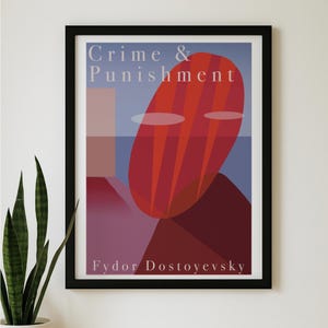 Crime and Punishment Poster – Fyodor Dostoyevsky Print | Minimalist Russian Literature Wall Art | Classic Novel Abstract Design