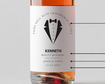 Personalisiertes Whisky Etikett | Trauzeugen Vorschlag, Hochzeitsgeschenk (Digital Download)