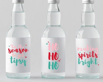 Weihnachtslikörflaschenetiketten | Urlaub DIY Geschenk Aufkleber (Digitaler Download)