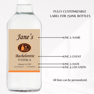 Etichetta personalizzata per vodka Titos per bomboniere di compleanno, proposta di addio al nubilato, damigella d'onore / Etichetta personalizzata stampabile fai da te per vodka Titos