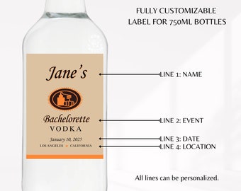 Personalisiertes Tito's Vodka Label: Junggesellinnenabschied, Geburtstag (Printable)