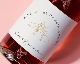 Brautjungfer Vorschlag Wein Etikett: Personalisiertes Hochzeitsgeschenk (Instant Download)