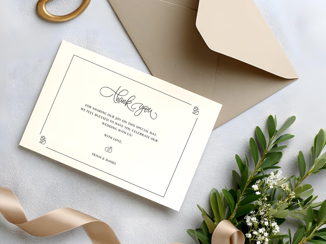 Personalized Wedding Thank You Cards – Elegant A2 Cardstock, Pack of 10 ...