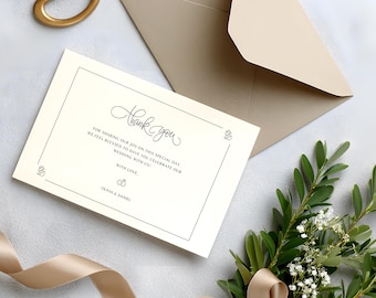 Personalized Wedding Thank You Cards – Elegant A2 Cardstock, Pack of 10