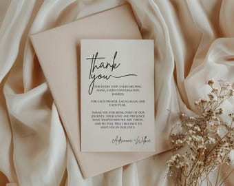 Personalized Wedding Thank You Cards, 4x6, White or Kraft