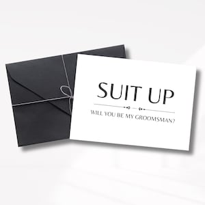 Printed Groomsman or Best Man Proposal Card – Wedding Entourage Card with Envelope