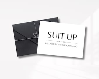 Printed Groomsman or Best Man Proposal Card – Wedding Entourage Card with Envelope