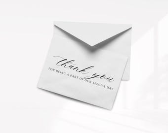 Wedding Thank You Cards – A2 Bridal Party Appreciation Notes (Set of 10)