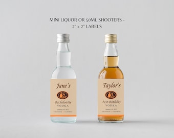 Custom Titos Vodka Label for Birthday Favors, Bachelorette Party Bridesmaid Proposal | Personalized Titos Vodka Printed Label