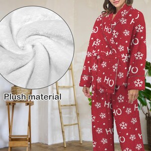 Christmas Pajama Set For Women, Flannel PJs Long Xmas Pajamas for Winter, Holiday Loungewear Sleepwear Christmas Gift Set, Plus Sizes Avail