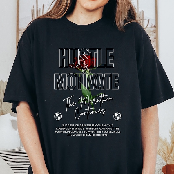 Nipsey Hussle Comfort Colors, Hustle and Motivate T-Shirt, Der Marathon geht weiter Hip Hop Shirt, Rap Hip Hop Musik, Geschenkidee