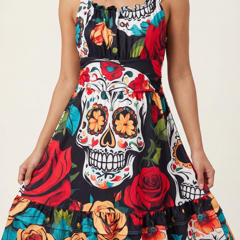 Skull Rose Short Dress - Etsy